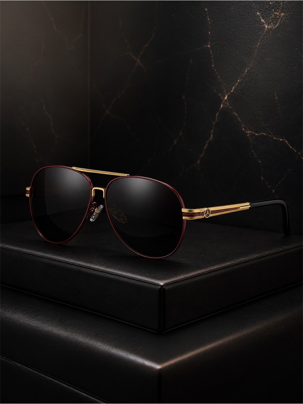 Mercedes-Benz Aviator Sunglasses, Polarized, 100% UV protection, Luxury